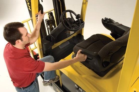 Use Caution When Climbing On and Off Equipment